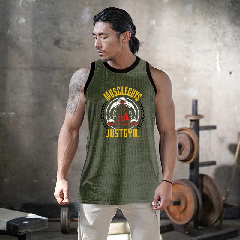 Áo Ba Lỗ Lưới Thoáng Khí Khô Nhanh Thân Thiện Với Làn Da Dành Cho Nam Tập Thể Hình