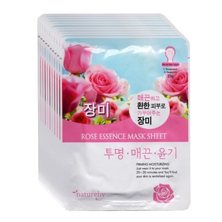 Combo 10 Mặt nạ giấy dưỡng da Hoa Hồng - NATUREBY Hàn Quốc