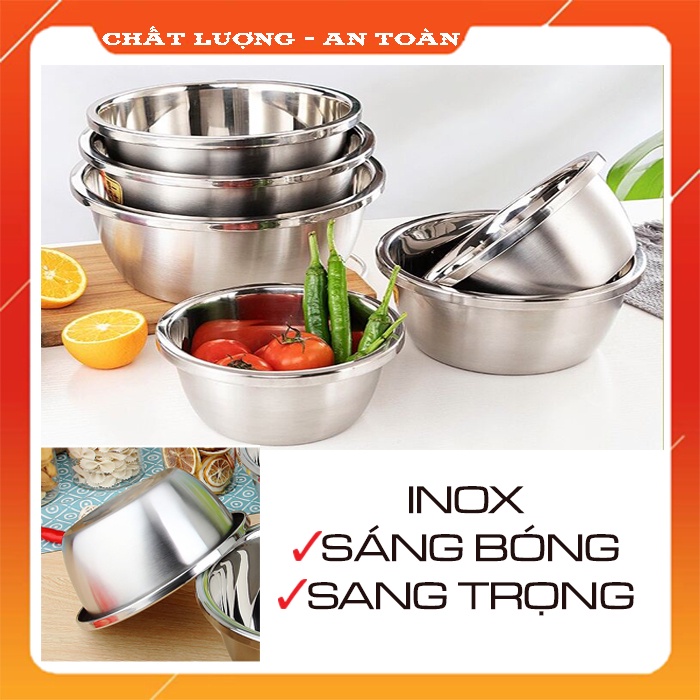 ⭕Giadụngchínhhãng⭕ Thau Thố Chậu Lòng Sâu, Siêu Dày Trộn Gỏi Trộn Bột Đánh Trứng Inox 304 Tithafac Chính Hãng