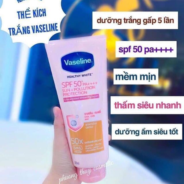 Sữa Dưỡng Thể Trắng Da Vaseline 50x SPF 50 PA++++ Thái Lan - Beauty SKin | BigBuy360 - bigbuy360.vn