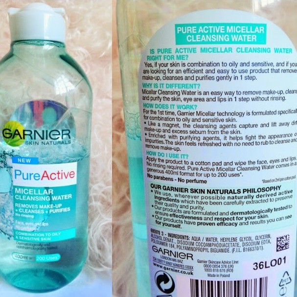 Nước Tẩy Trang Garnier Xanh Cho Da Dầu Mụn Pure Active Micellar Cleansing Water (400 ml) - 2016 Skincare