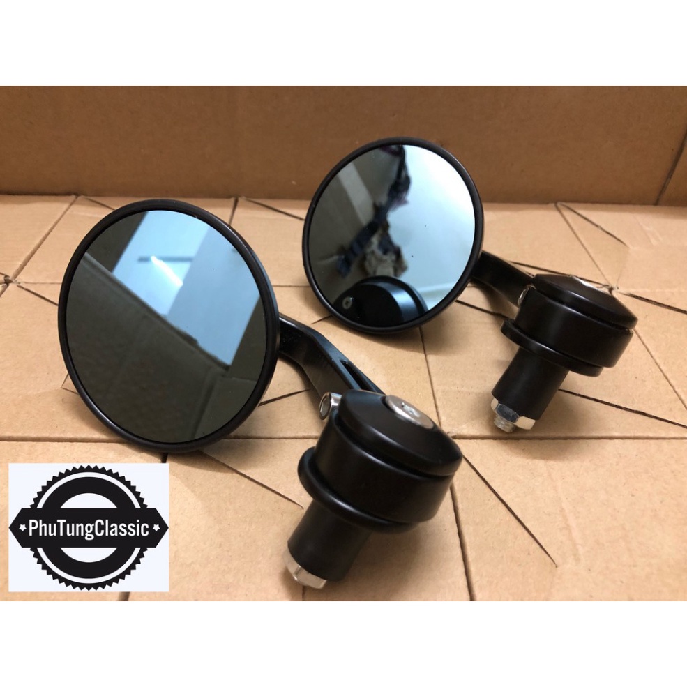 Gương gù tròn tay lái xe máy Cafe Racer phù hợp mọi loại xe Vespa SH Dream Wave