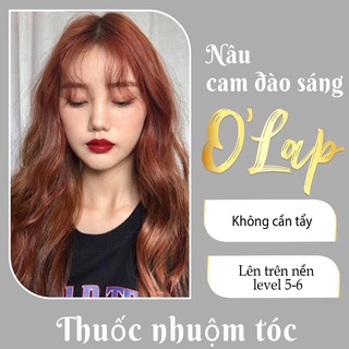 Thuốc nhuộm tóc nâu cam đào sáng ánh hồng không cần tẩy chính hãng OLAP OL36