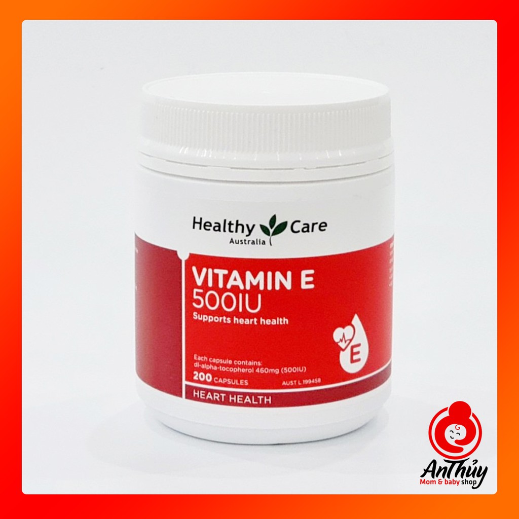 Viên uống Vitamin E Healthy Care 500IU hộp 200 Viên của Úc