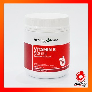 Viên uống Vitamin E Healthy Care 500IU hộp 200 Viên của Úc