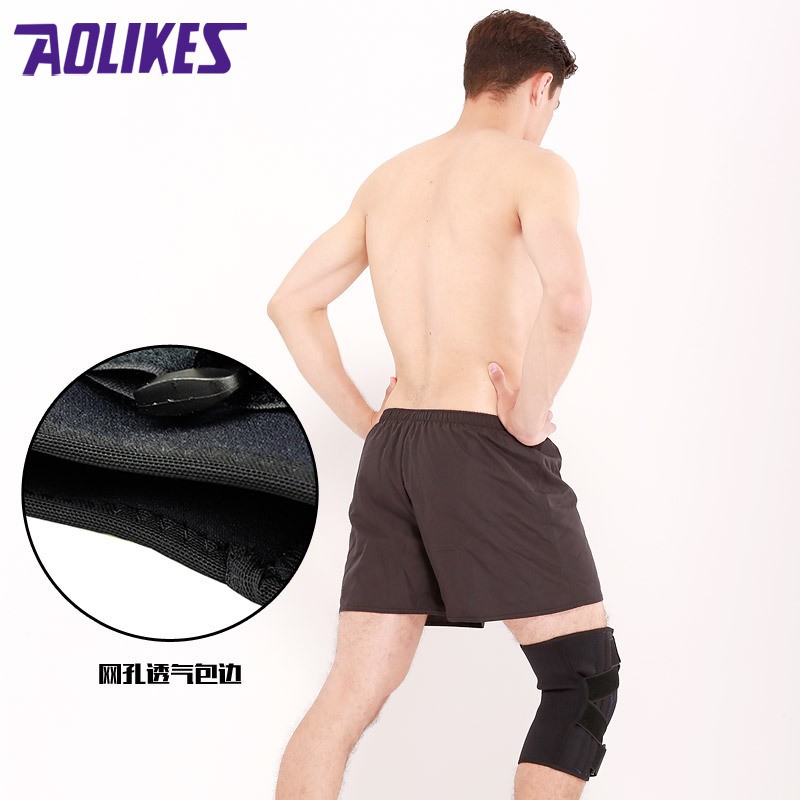 Đai bó bảo vệ khớp gối AOLIKES A-7907 sử dụng thanh hợp kim nhôm trợ lực sport knee protector