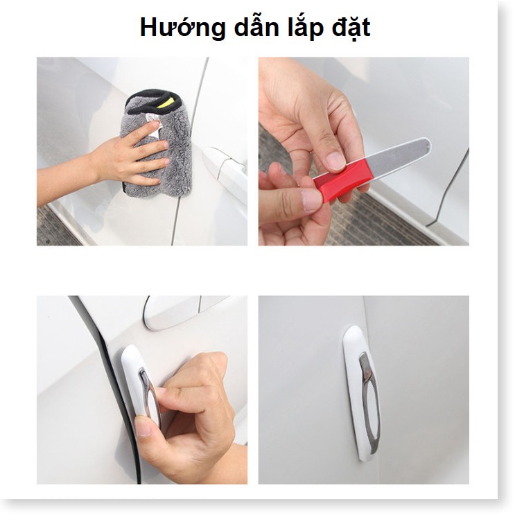Bộ 4 chiếc nẹp chống va đập cánh cửa ô tô, xe hơi cao cấp BH-238-B - Trắng