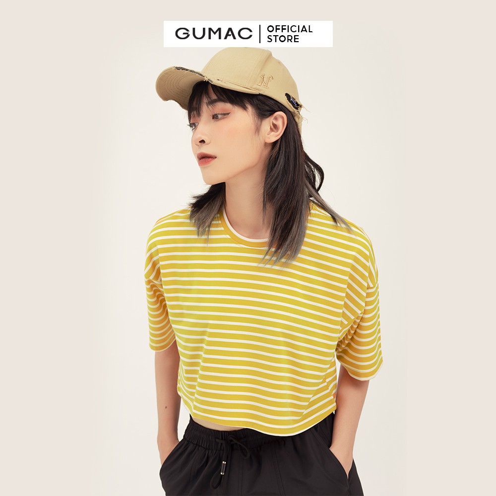 Áo croptop nữ sọc ngang GUMAC phong cách unisex năng động đủ màu ATB343