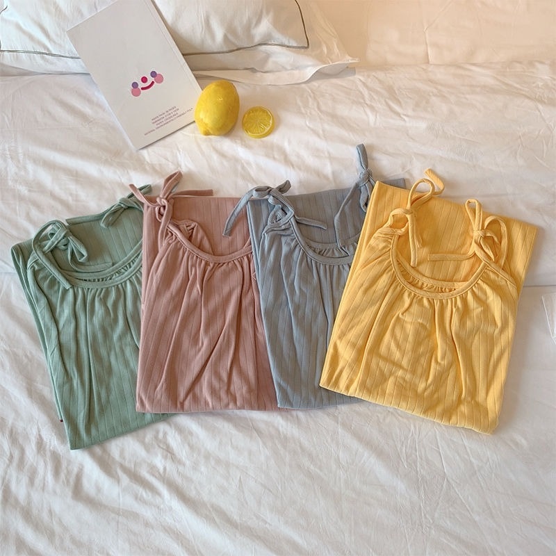 Đầm Ngủ Hai Dây Lửng Phong Cách Nhật Bản Thời Trang Cho Nữ