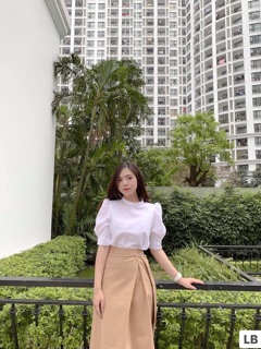 Chân váy midi vạt chéo (có cả set)