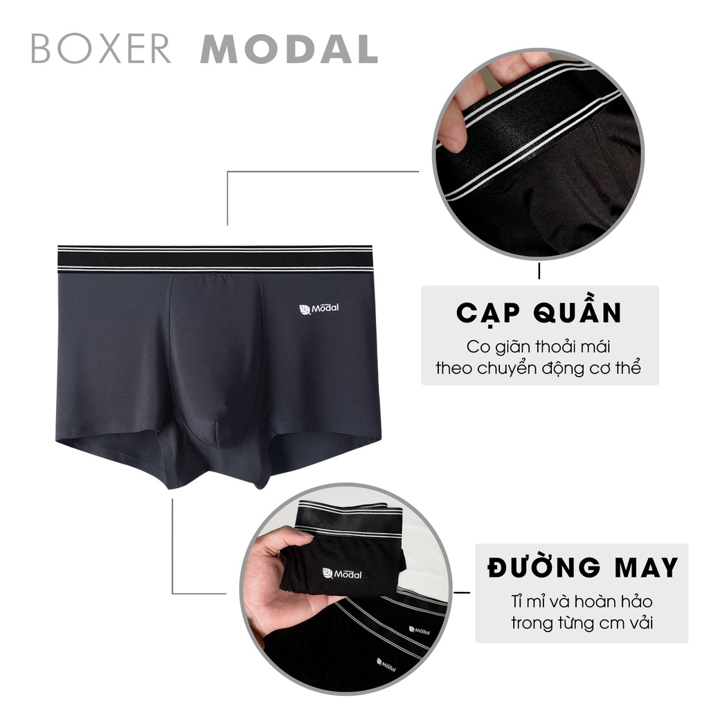 Quần boxers &amp; trunks nam, quần lót nam MODAL cao cấp dệt sợi tự nhiên kháng khuẩn, khử mùi, thoáng khí - Phê Tất
