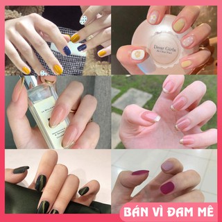 Dán móng tay giả bằng keo nail sticker mới về gồm 14 móng, không thấm nước, có độ đàn hồi tốt  nka5