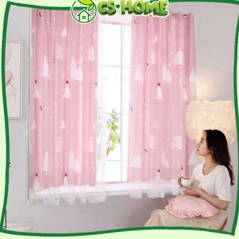 Rèm cửa sổ dán tường phòng ngủ chống nắng rèm cửa chính phòng khách voan cao cấp chống muỗi ngăn phòng 2 lớp dễ lắp đặt
