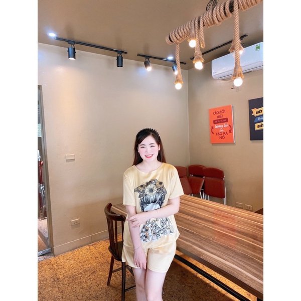 Tiệm nhà Mia-Bộ ngủ cổ tròn hoạ tiết cô gái