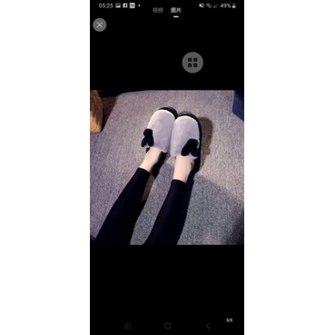 Dép lông mang trong nhà tai thỏ đế cao