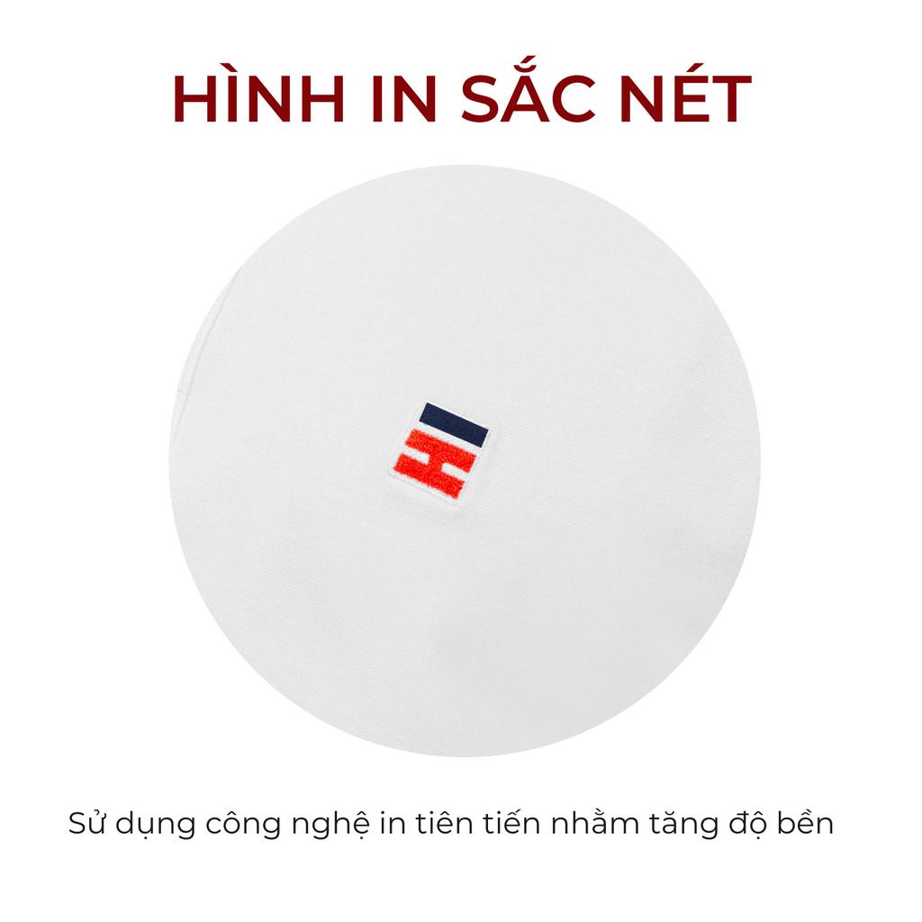 Áo polo nam đẹp hàng hiệu đen trắng chính hãng HIDDLE vải cotton cá sấu cao cấp thêu logo | H01-T1