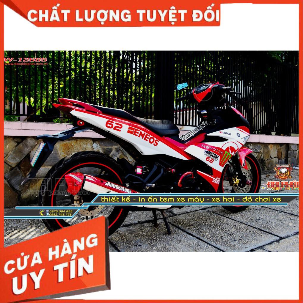 Tem Trùm Xe Exciter 150 Trắng Đỏ