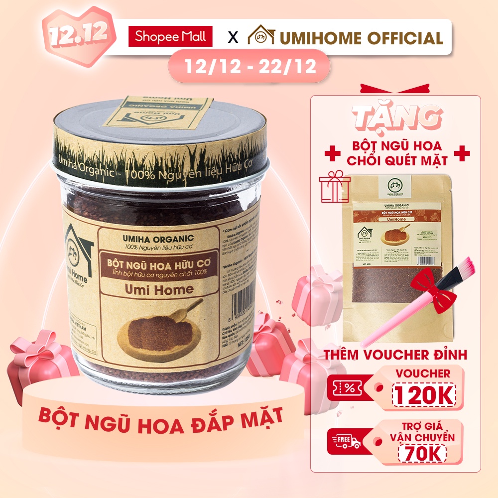 Bột Ngũ Hoa đắp mặt hữu cơ UMIHOME nguyên chất | Five Flower Powder 100% Organic 135G