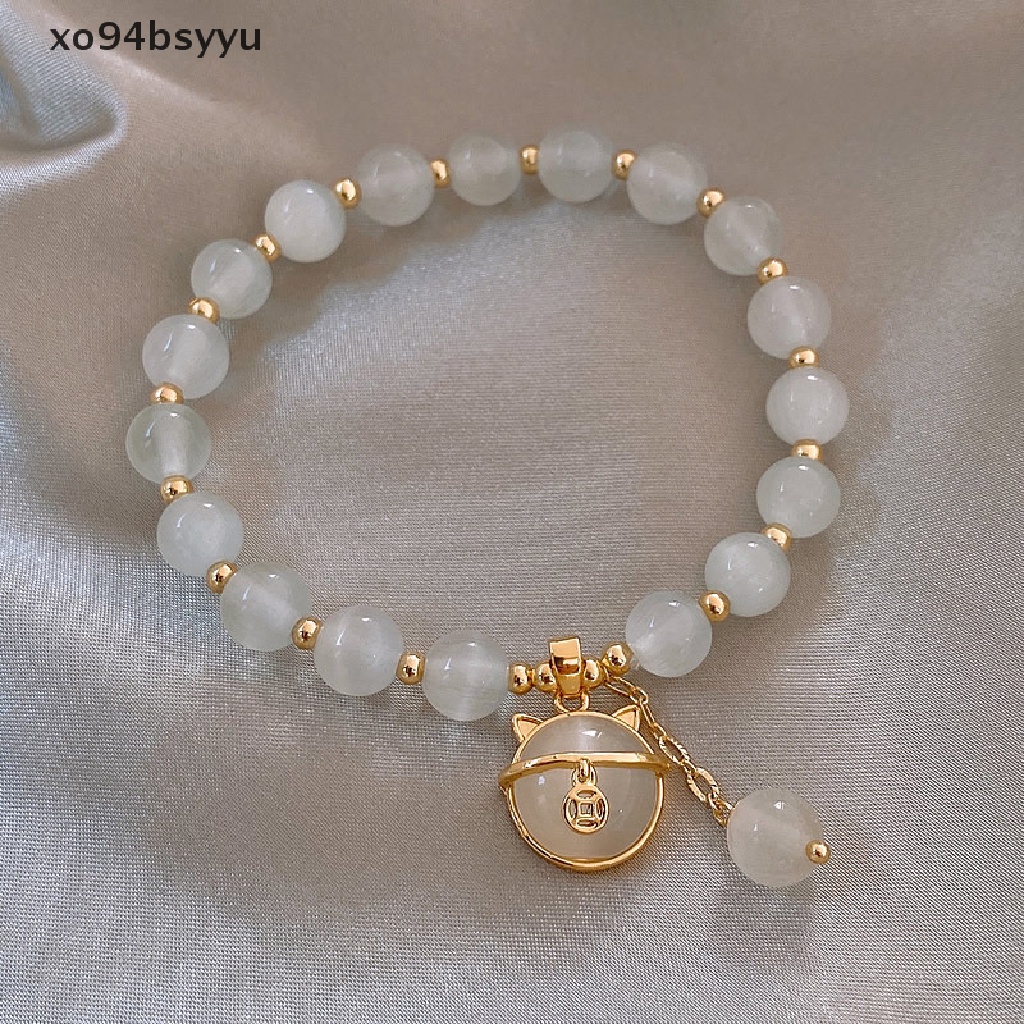 Vòng Tay Chuỗi Hạt Xo94Bsyu Hình Mèo Đính Đá Opal Thời Trang Cho Nữ