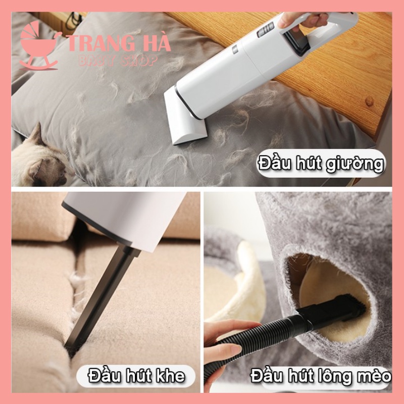 ⚡BH 12 THÁNG⚡Máy Hút Bụi Không Dây Cầm Tay Aikesi 4 Đầu Hút Thông Minh Hút Bụi Nệm Chăn Gối Lông Thú, Hút Bụi Gia Đình