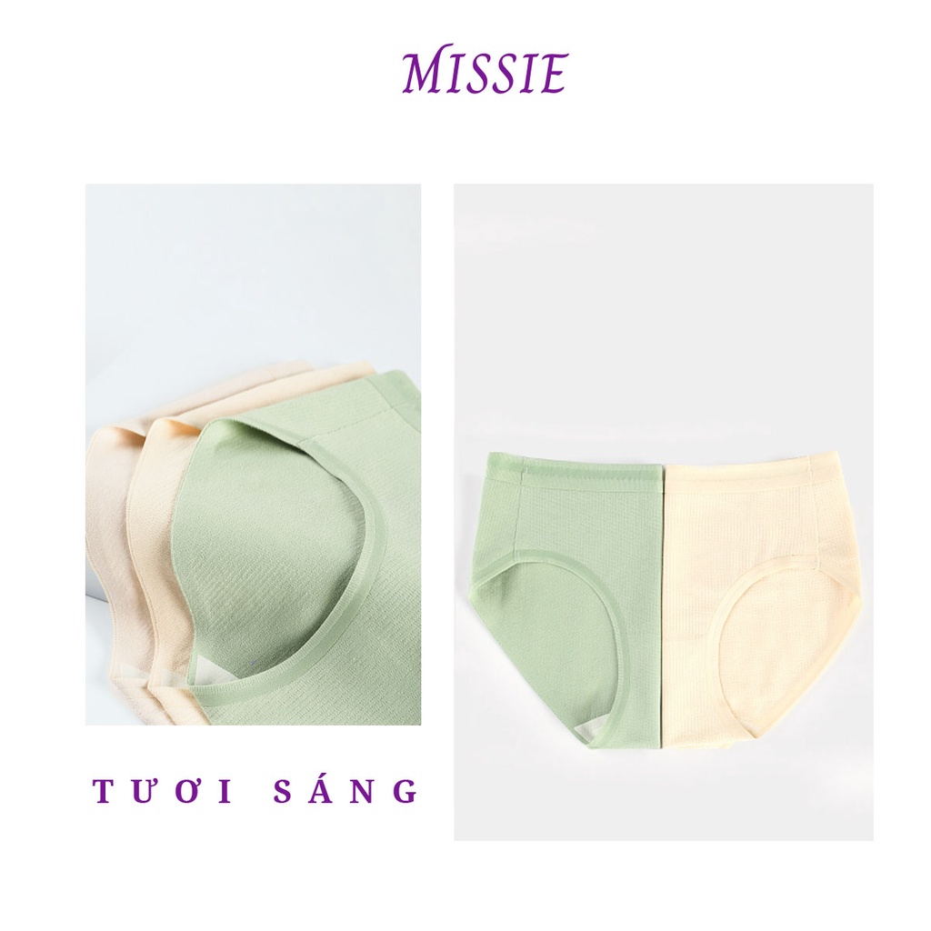 Quần lót nữ trơn cotton nhiều màu, tàng hình không đường may, siêu thấm hút khử mùi Missie Q08