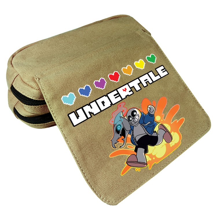 Undertale Sans Game Exquisite Cartoon Canvas Pencil Case Boys and Girls School Supplies Wallet Gifts