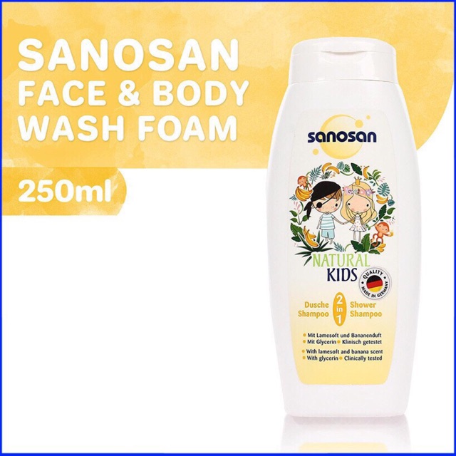 SỮA TẮM GỘI DƯỠNG ẨM HƯƠNG CHUỐI SANOSAN 250ml