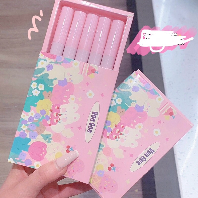 Sét son kem Thỏ xanh hồng Vongee 5 cây