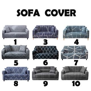 Sofa Cover Elastic 1/2/3/4 seater Combination Slipcover Geometric Series Stretch Protector Non-slip Dustproof