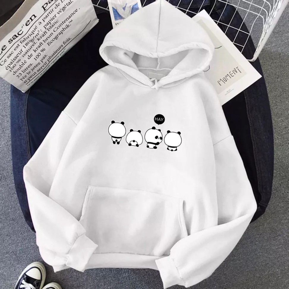 Áo khoác Hoodie form rộng sweater nỉ Ulzzang 4 chú gấu trúc Hot trend Thời Trang Thu Đông siêu đẹp nino.shop1 | BigBuy360 - bigbuy360.vn
