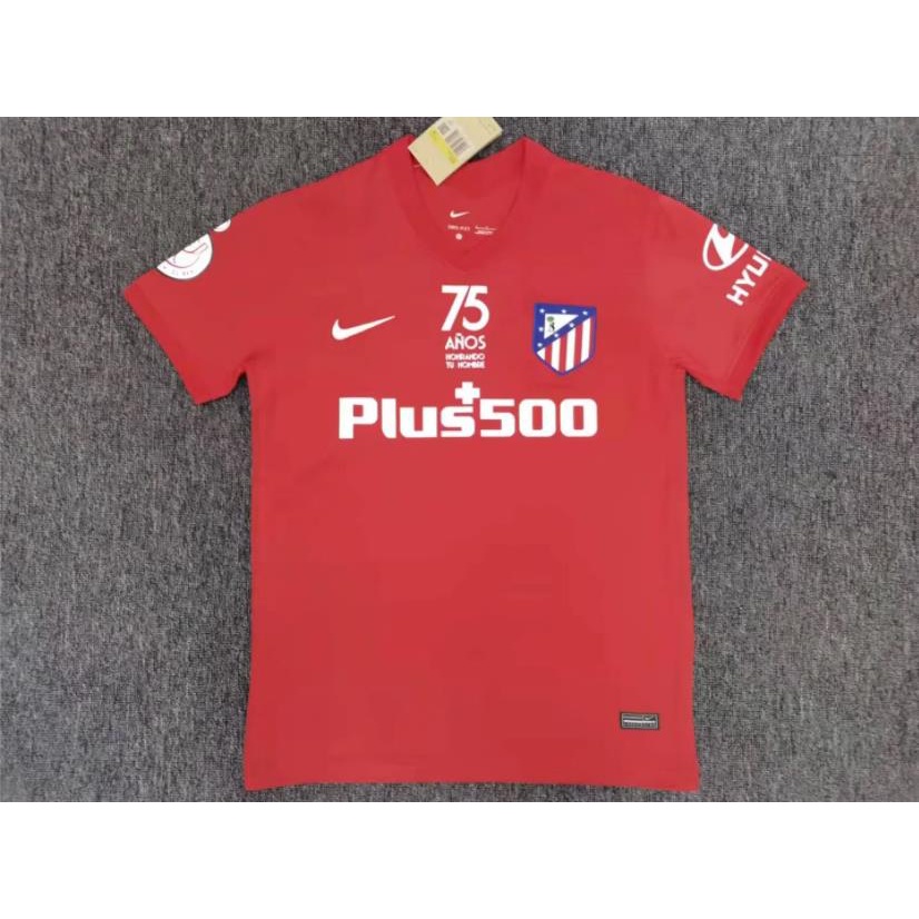 Chất lượng hàng đầu Atletico Madrid Phiên bản kỷ niệm 75 năm Áo bóng đá Jersey Jersey Jersi Áo sơ mi nam