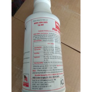 Phân hữu cơ đa lượng đạm cá cô đặc FISH EMULSION - Chai 1 lít