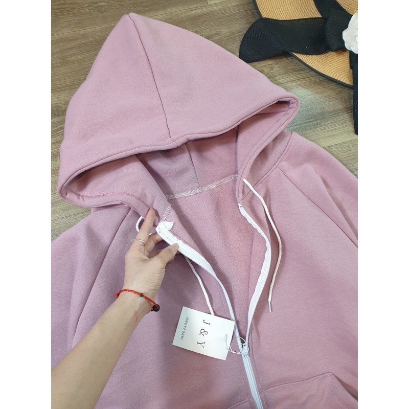 🎀🎀 Zip hoodie hồng nâu đất ( ảnh thật cuối)