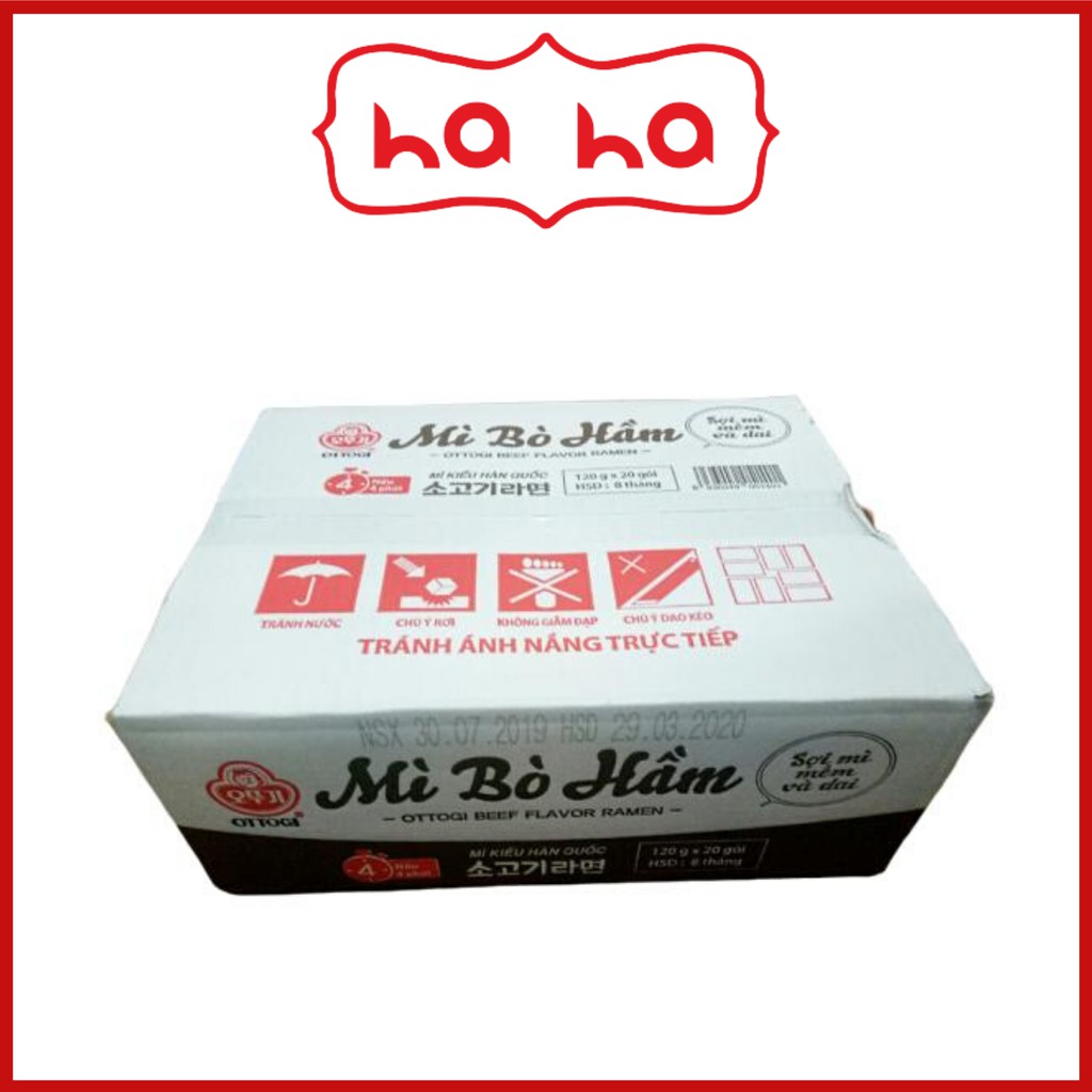 Thùng 20 gói mì bò hầm Ottogi 120g