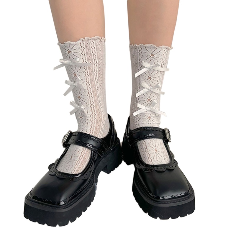 Xixi Vớ Ren Hoa Mỏng Đính Nơ Phong Cách Lolita Nhật Bản Ngọt Ngào Cho Nữ