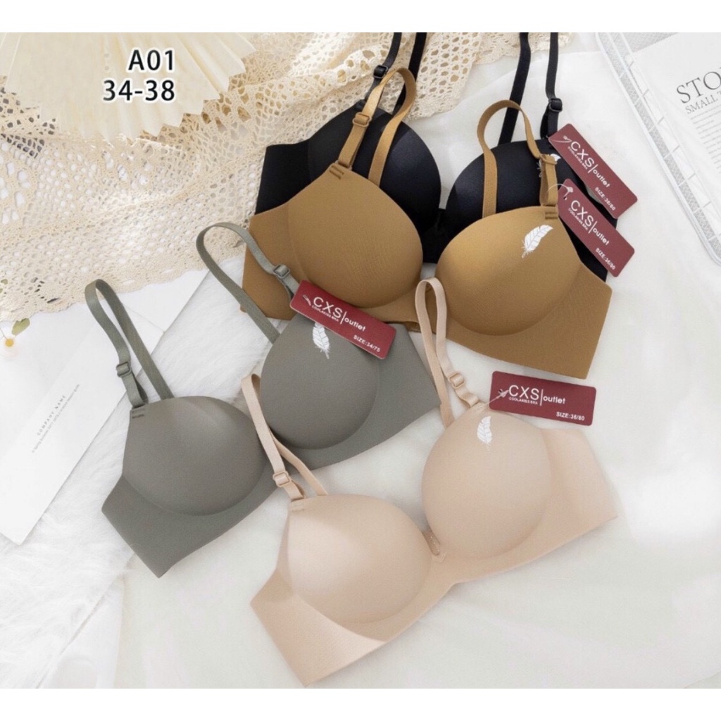 Áo Ngực Nữ Su Đúc Không Gọng, Thiết Kế Bàn Tay Nâng Ngực Tạo Khe Cực Đẹp Hieu Store24h - A01