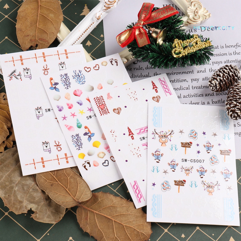 Miếng Dán Trang Trí Móng Tay Chống Nước Không Phai Họa Tiết Tinh Tế Có Thể Tháo Rời