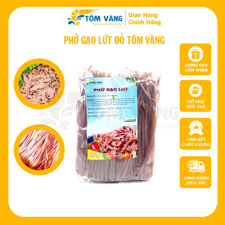 Bún/ Phở Gạo Lứt Tôm Vàng - Túi 500g