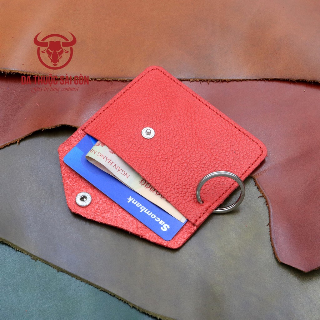 Ví Nữ Mini Giá Rẻ Bằng Da Bò Thật - Màu Đỏ Hàng Chính Hãng Thương Hiệu Longdo Leather - MK01 thumbnail