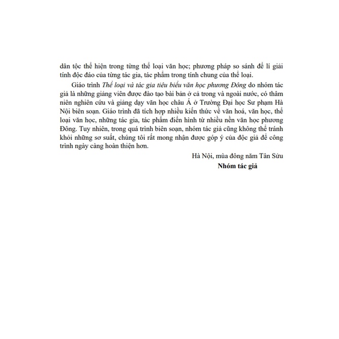Sách - Giáo trình thể loại và tác gia tiêu biểu văn học phương Đông
