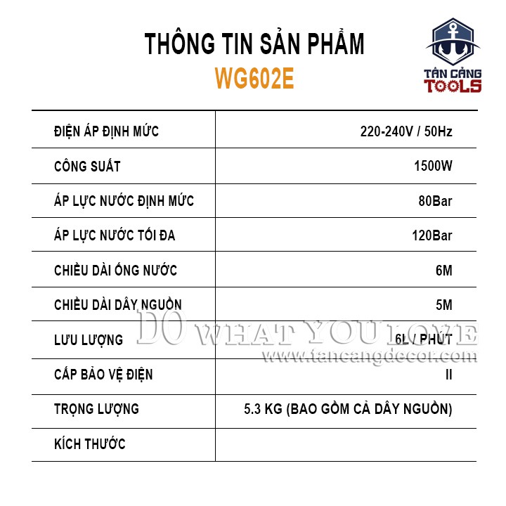 Máy Xịt Rửa Xe Cao Áp, Chà Sàn Worx WG602E 1500W