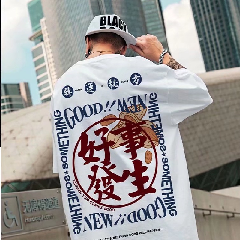 Áo Thun Tay Ngắn Dáng Rộng In Họa Tiết Hoạt Hình Phong Cách Hip Hop Nhật Bản Thời Trang Cho Nam Và Nữ Size M-8XL