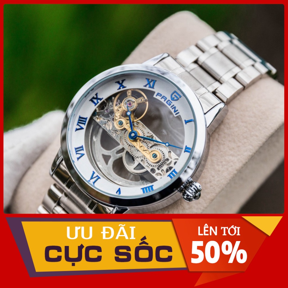 QÚA KINH KHỦNG Đồng Hồ Cơ Nam Thương Hiệu PAGINI PA2288 - Thiết Kế Lộ Máy - Full Box - Bảo Hành 12 Tháng $$$$