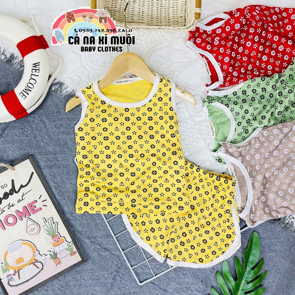 ⭐FREE SHIP⭐Bộ Minky Mom 3 Lỗ Thun LạnhCao Cấp Dể Thương Cho Bé Gái Bé Trai, Đủ Màu