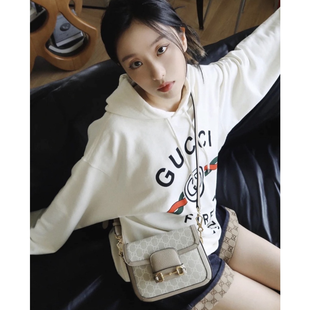 Túi Xách Nữ Horsebit 1955 Size 20 Cao Cấp Màu Tráng Có 2 Hộp