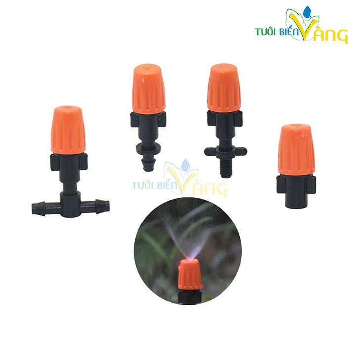 10 đầu béc phun sương màu cam kèm chân kết nối tuỳ lựa chọn