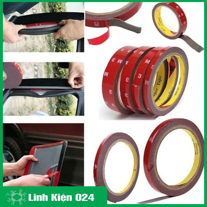 Băng dính 2 mặt cường lực siêu dính, băng keo chuyên dụng nhiều kích thước 6mm-35mm