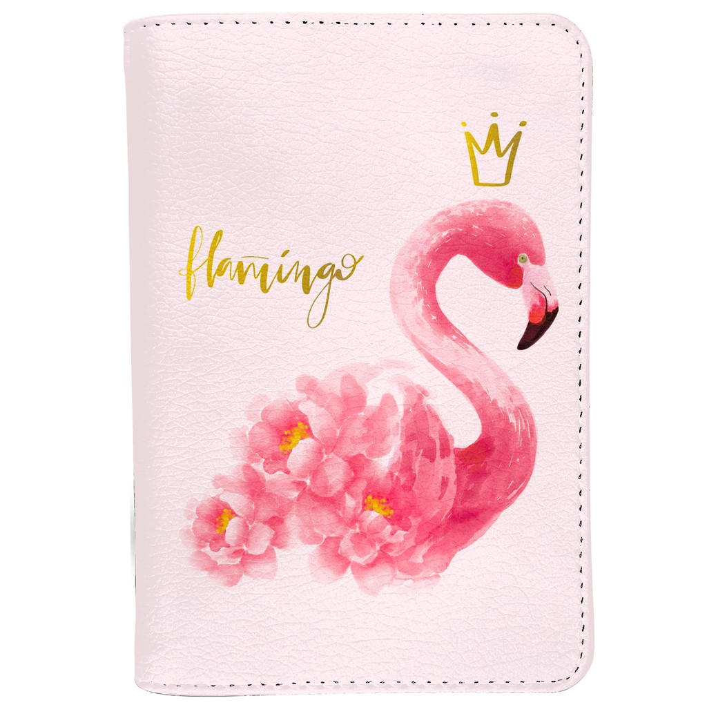 Bao Da Hộ Chiếu Và Phụ Kiện HỒNG HẠC - Ví Đựng Passport Du Lịch Cover Holder FLAMINGO Dễ Thương Cá Tính - LT022