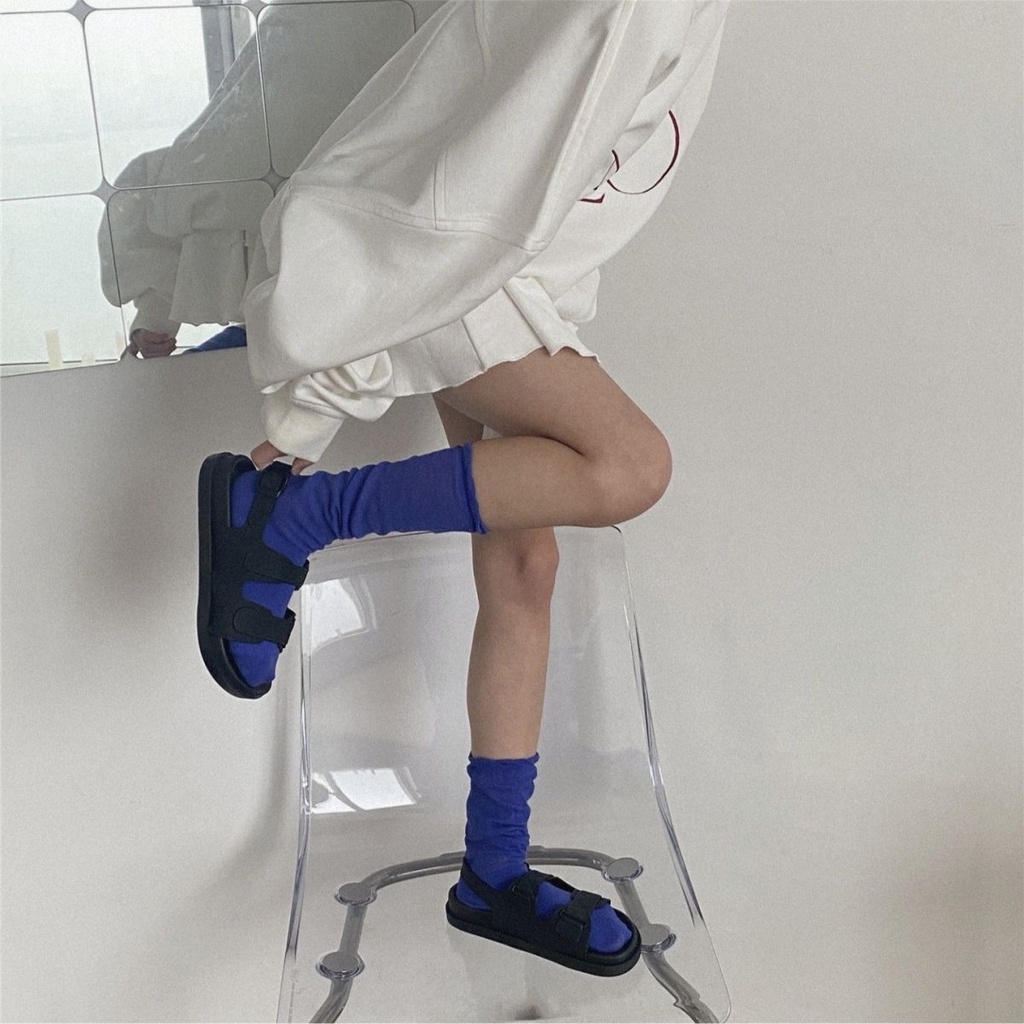 Bán Chạy!F &amp; X Vớ Dài Đến Đầu Gối Thoáng Khí Phong Cách Bong Bóng Phong Cách Nhật Bản Ngọt Ngào Cho Nữ Sinh Dễ Phối Đồ