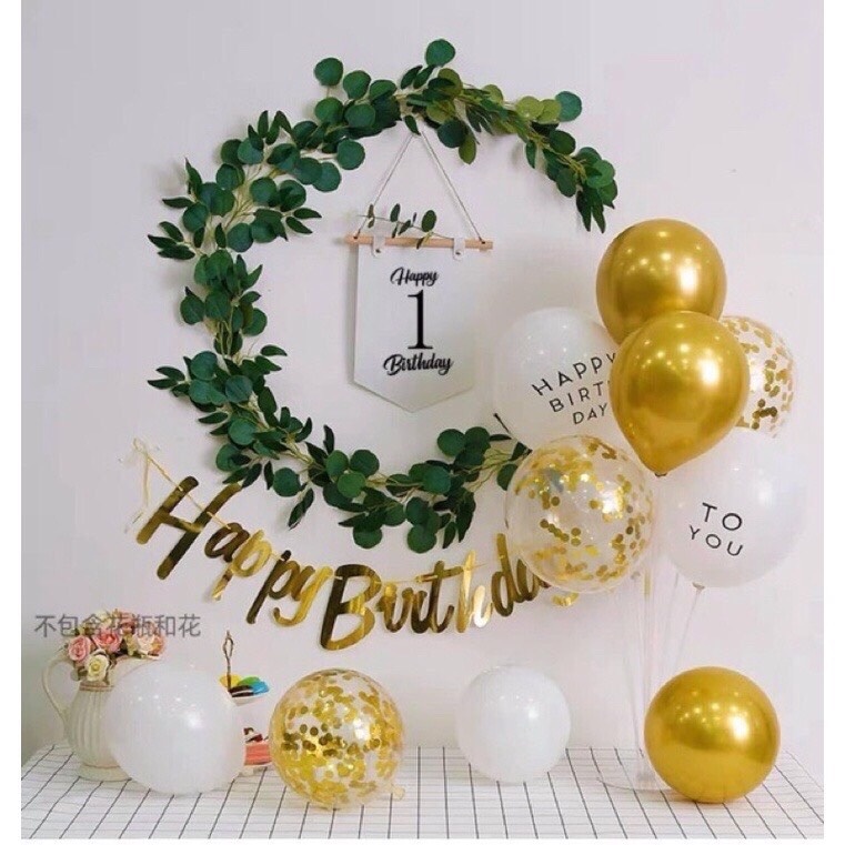 [Ảnh thật] Set trang trí sinh nhật Hàn Quốc TẶNG KÈM bơm bóng, keo dán tùy combo